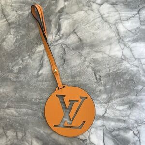 Louis Vuitton Orange and Black Luggage Tag